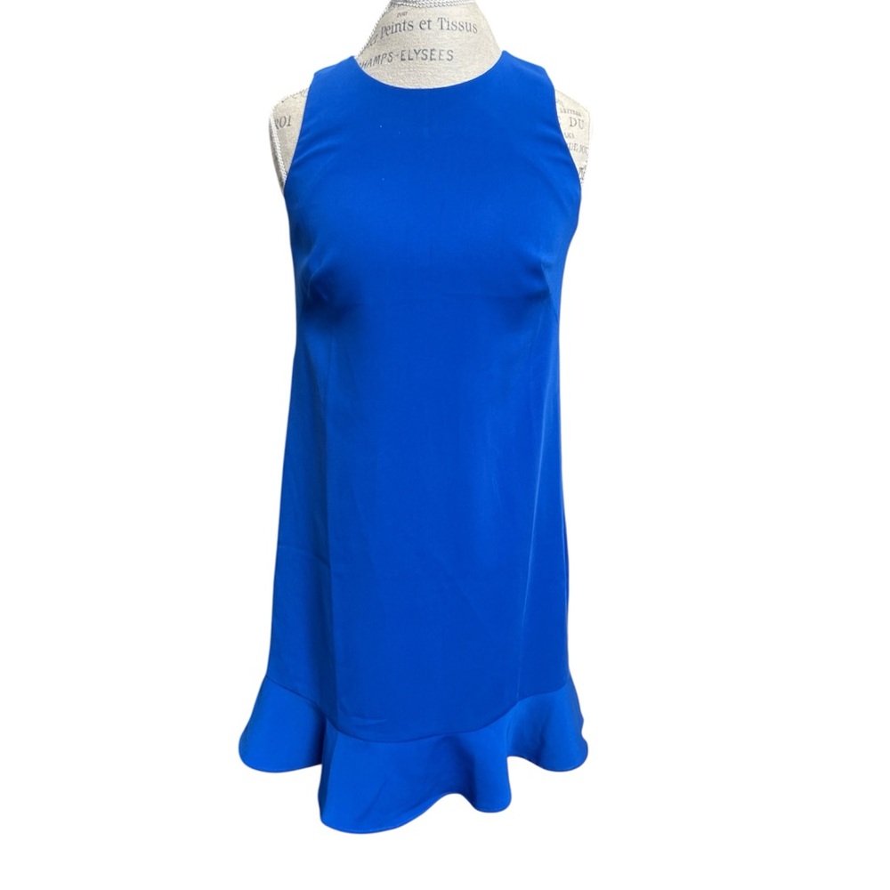 Ann Taylor Vibrant Blue Ruffle Hem Dress